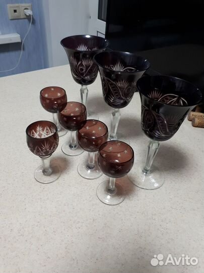 Рюмки и бокалы двухслойное марганцевое стекло