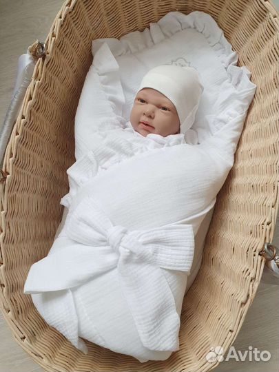 Муслиновый плед на выписку