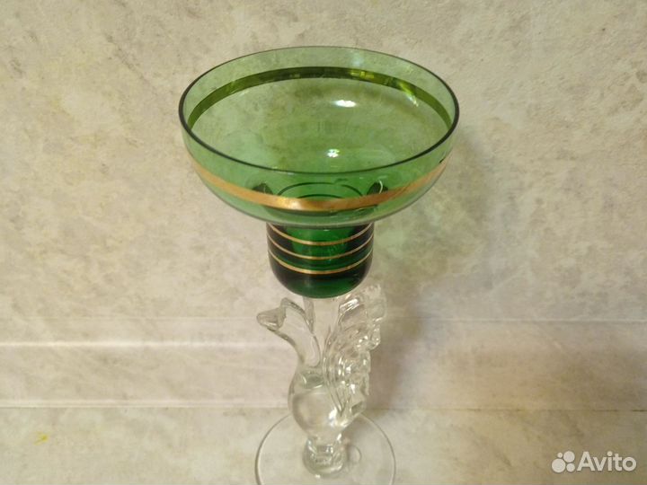 Подсвечник гусь хрустальный СССР