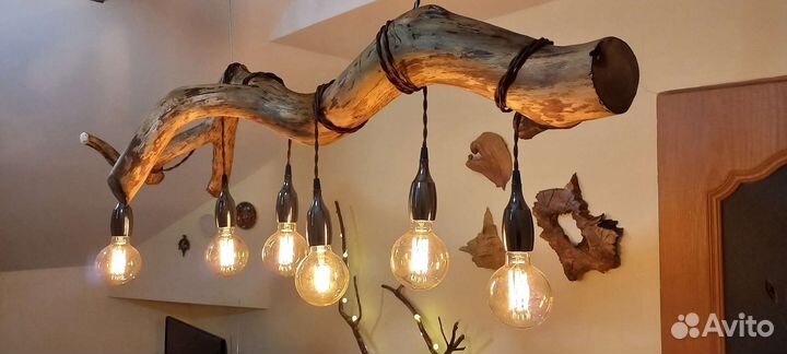 Интерьерные светильники из натурального дерева