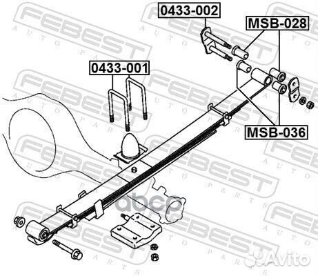 Хомут задней рессоры mitsubishi L200 05/15