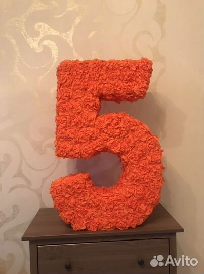 Объемная цифра пять,5