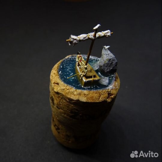 Диорама на заказ. Кораблик на пробке