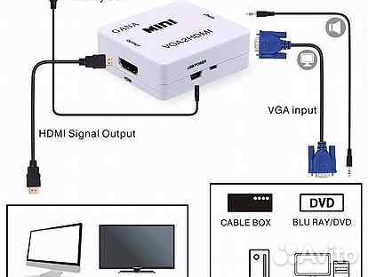 Конвертер VGA на hdmi 1080p Converter