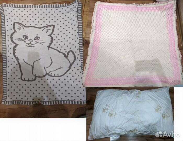 Одеялки, конверт на выписку и подушка для малыша