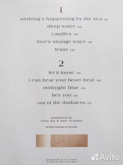 LP Chris Rea. Water Sign. 1983