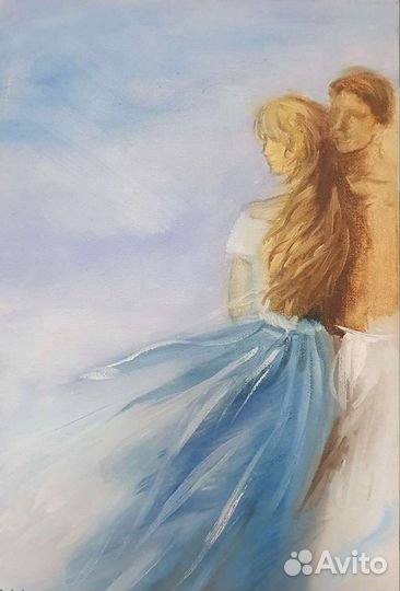 Картина акварель на холсте