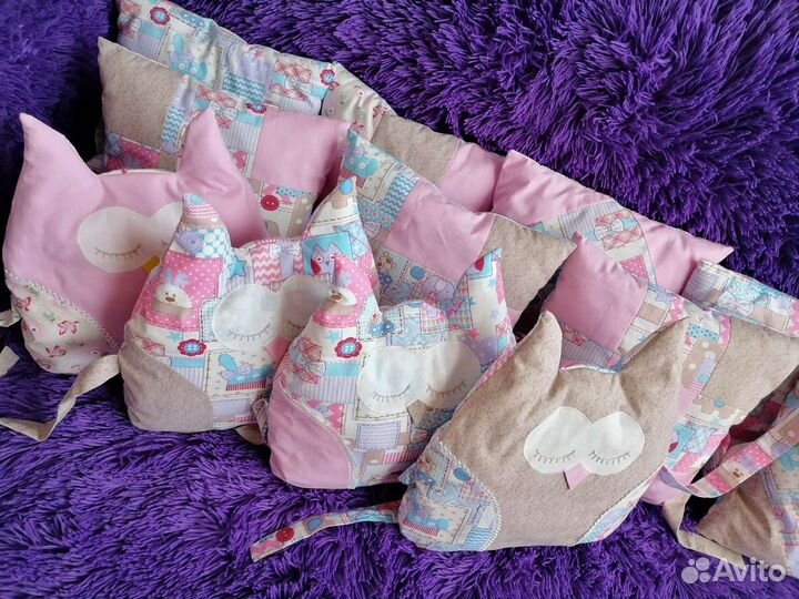 Бортики-подушки в кроватку