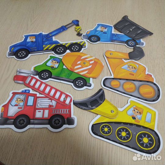 Пазлы для малышей животные + машинки