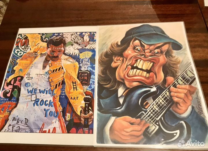 Плакат 30x42см музыканты актёры арт в ламинации