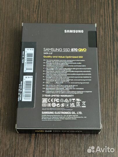 SSD Samsung 870 QVO 2000 гб (MZ-77Q2T0BW)