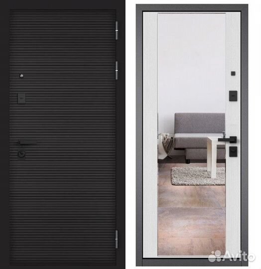 Дверь входная металлическая с зеркалом