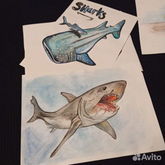 Рисунки акварельные формата А4 на разные темы