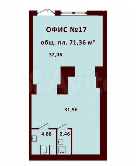 Свободного назначения, 71.4 м²