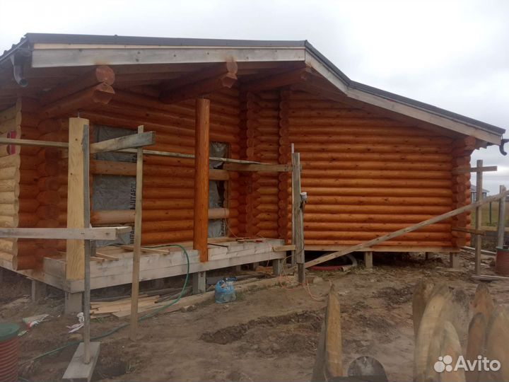 Шлифовка сруба.Конопатка.Теплый шов