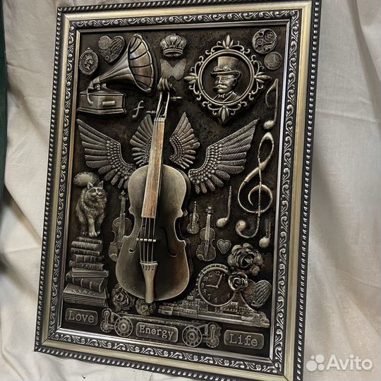 Скрипка музыка старина панно картина ретро стиль