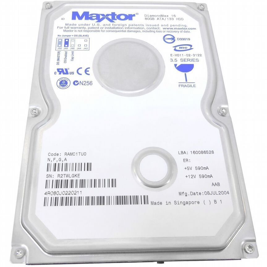 [4R080J0] Жесткий Диск Maxtor 80gb Ide 3.5" 4r080j0