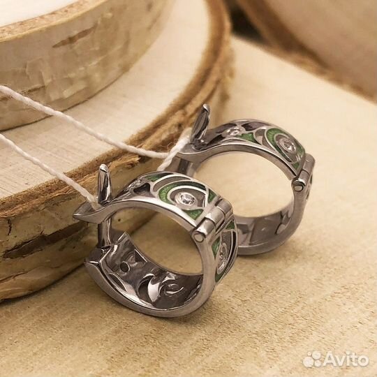 Серьги с горячей эмалью