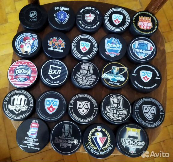 Шайбы хоккейные игровые бу + новые, для коллекции