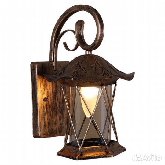 Фонарь Бра уличный настенный Металл Стекло