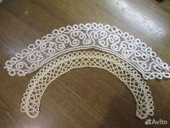 Вязаные воротнички, ручная работа