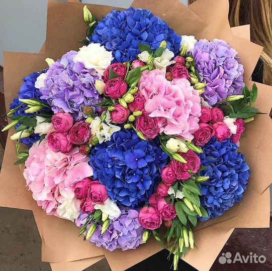 Букеты с гортензией. Микс. Цветы. Доставка