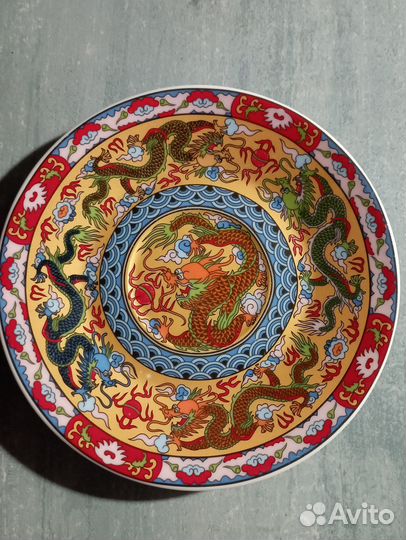 Блюдце фарфор Японии. Драконы
