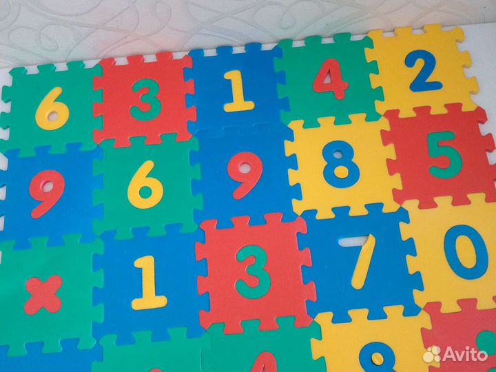 Детский коврик пазл цифры игровой