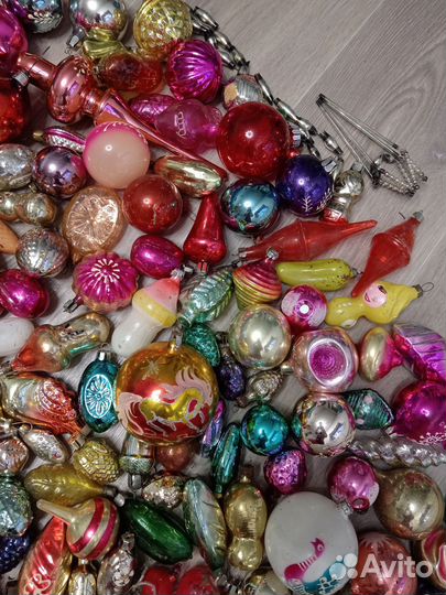 Елочные игрушки стеклянные. 306 штук, СССР