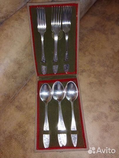 Набор столовых приборов мельхиор СССР
