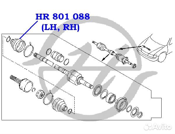 Пыльник шрус внутренний primera, teana, murano, bl
