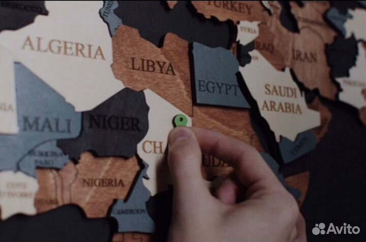 Карта мира на стену 300/170 см Многоуровневая