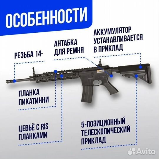 Карабин Cyma M4 KAC URX II ABS (CM512)