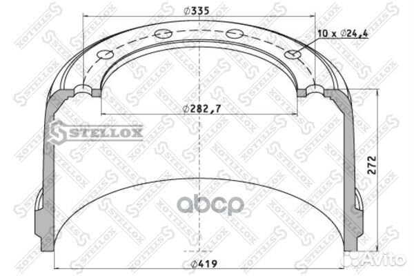 85-00052-SX торм.барабан 420x220/230 H271 d2
