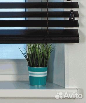 Горизонтальные деревянные жалюзи 50 мм Черный