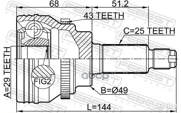 Шрус наружный suzuki ignis RG413/RG415/RM413/RM