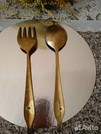 Винтажный столовый набор. Латунь. Норвегия