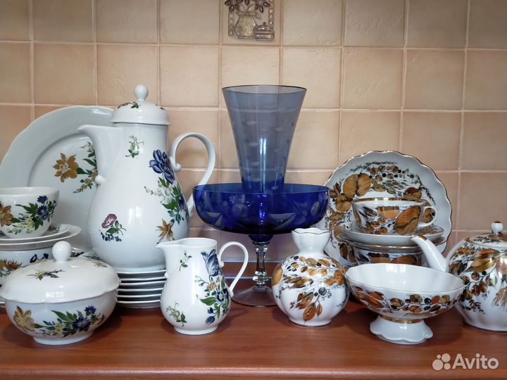 Фарфор лфз,Кахла.Хрусталь кобальт