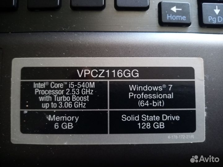 Ноутбук sony vaio vpcz116GG Z серия