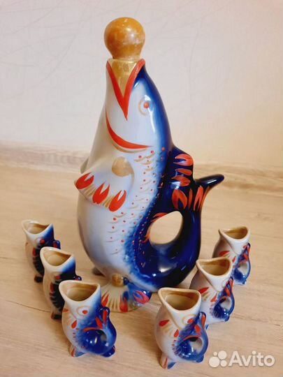 Штоф и рюмки Рыбка СССР