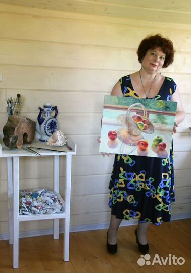 Картина маслом на холсте Натюрморт с яблоками