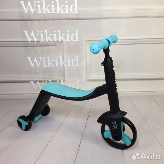 Самокат трансформер 3в1 цв. голубой