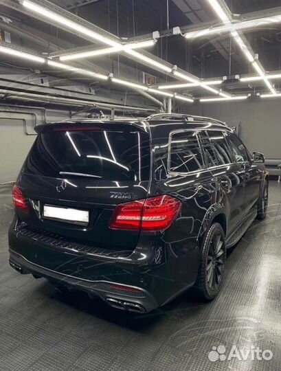 Пороги Mercedes GLS 166 черные