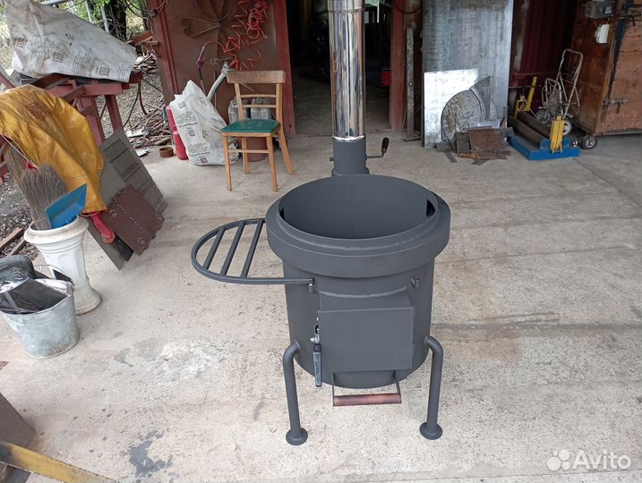 Печь для казана с боковыми дымоходами обновленная
