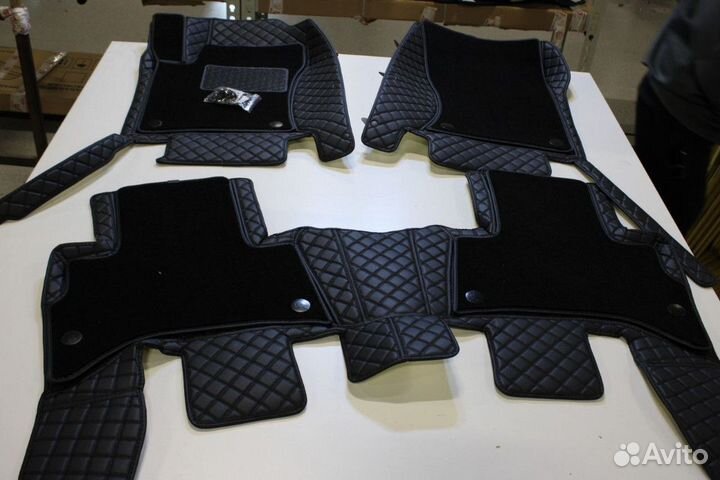 3Д 3D коврики из экокожи с широкими бортами