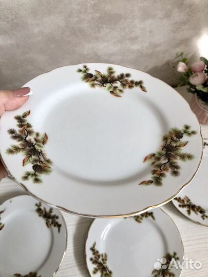 Тарелки япония кедровые шишки СССР