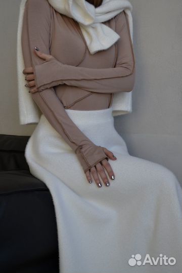 Юбка миди трикотажная