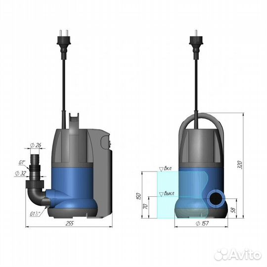 Насос дренажный 407 Unipump SUB 20419