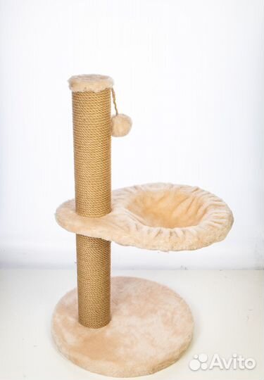 Когтеточка столбик с гамаком