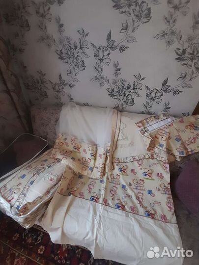 Комплект для детской кроватки бортики и балдахин